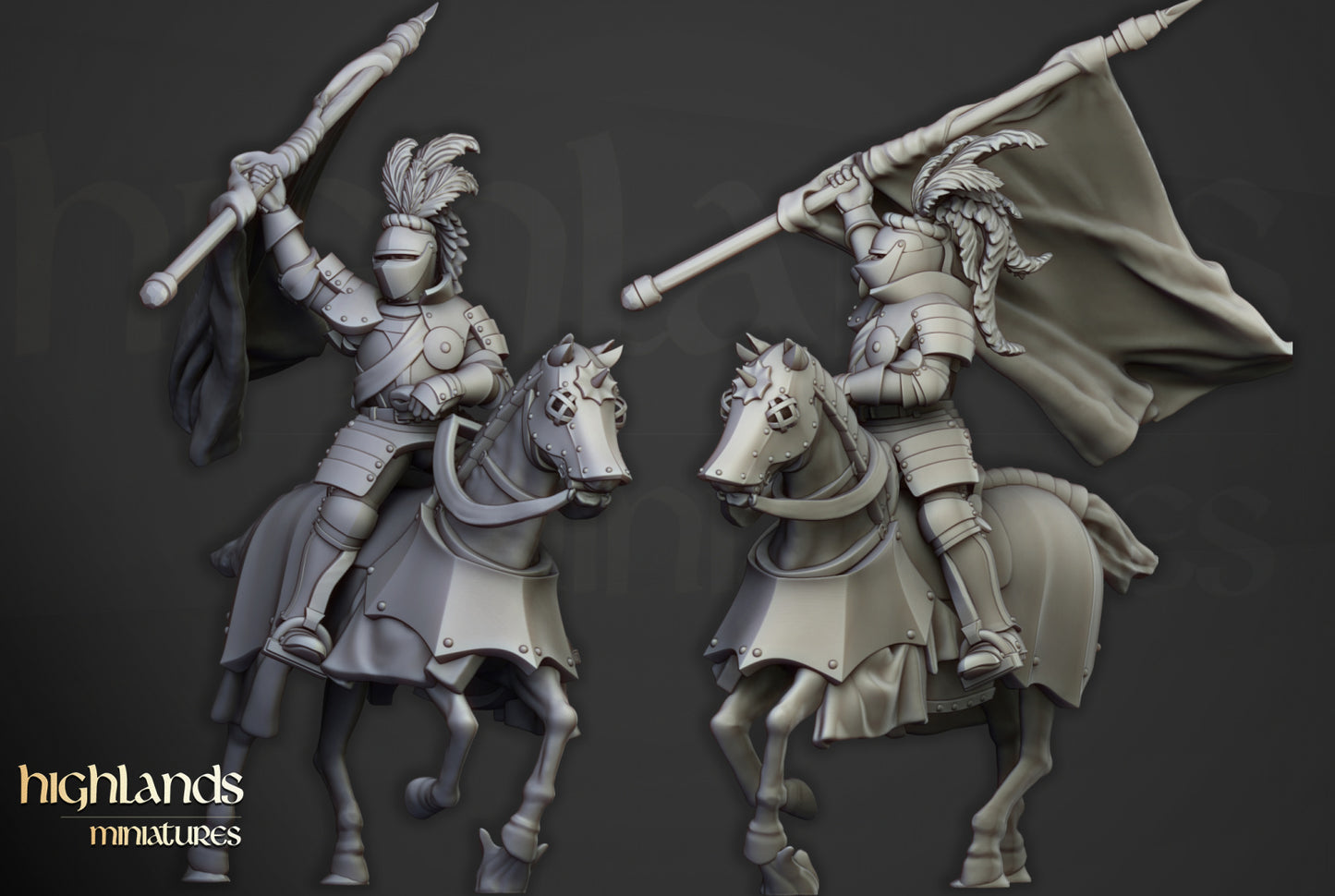 Sunland Knights on Horse by Highlands Miniatures