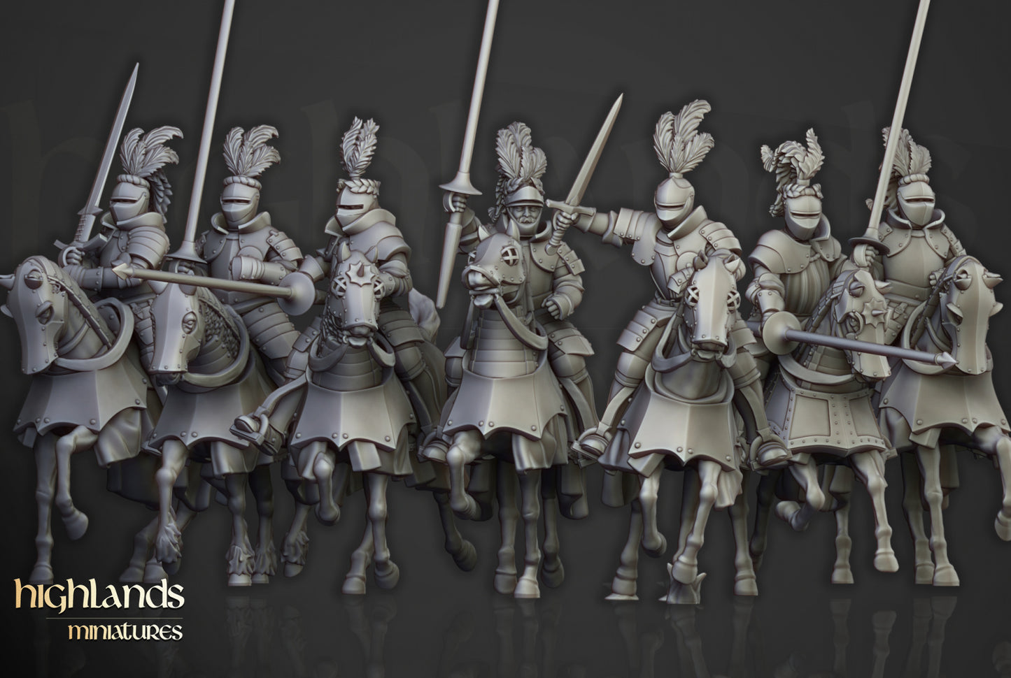 Sunland Knights on Horse by Highlands Miniatures