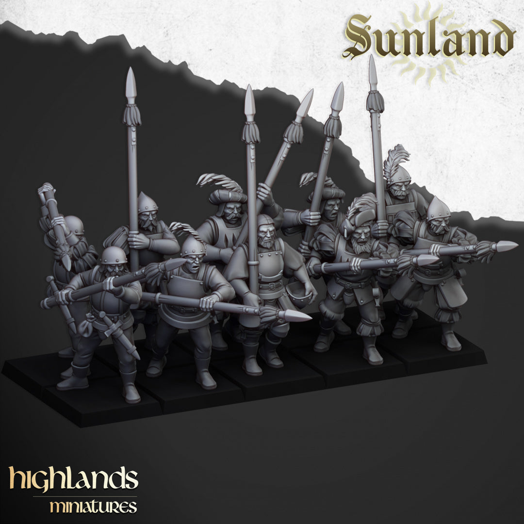 Sunland Troops with Spears by Highlands Miniatures