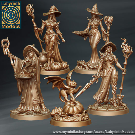 Elemental Witch Coven Set by Labyrinth Models