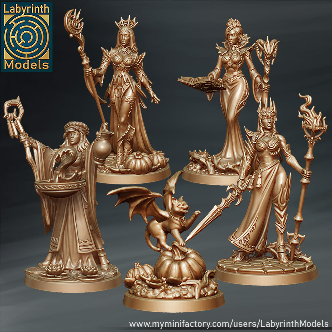 Elemental Witch Coven Set Alternate Heads by Labyrinth Models