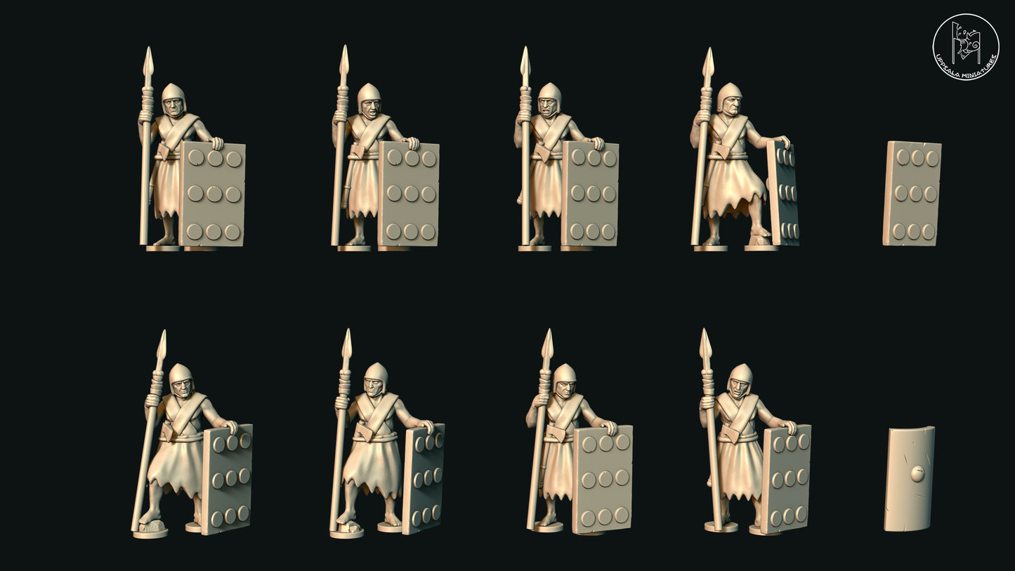 Sumerian Spearmen at Rest (Set A) by Uppsala Miniatures