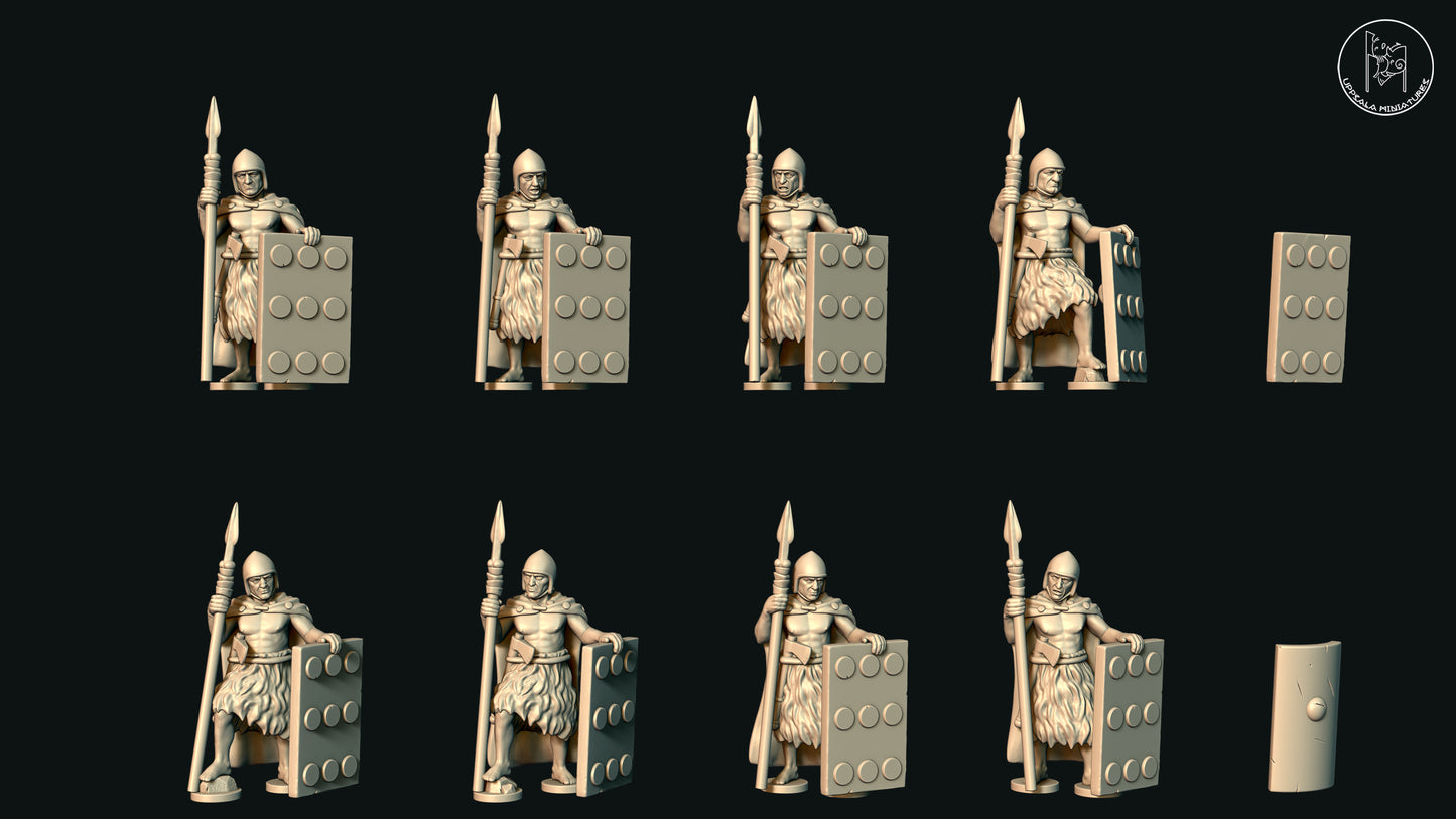 Sumerian Spearmen at Rest (Set A) by Uppsala Miniatures