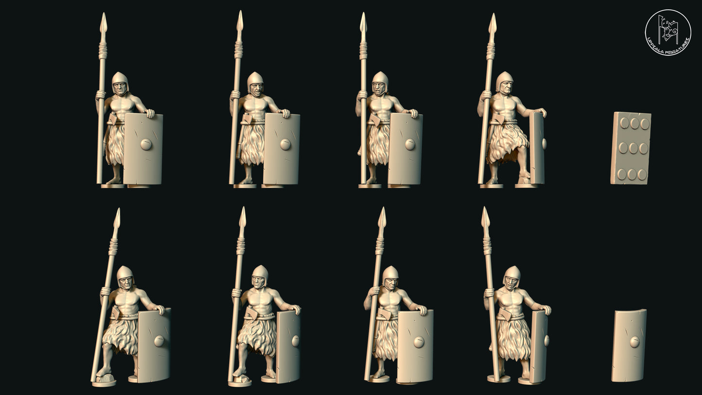 Sumerian Spearmen at Rest (Set A) by Uppsala Miniatures