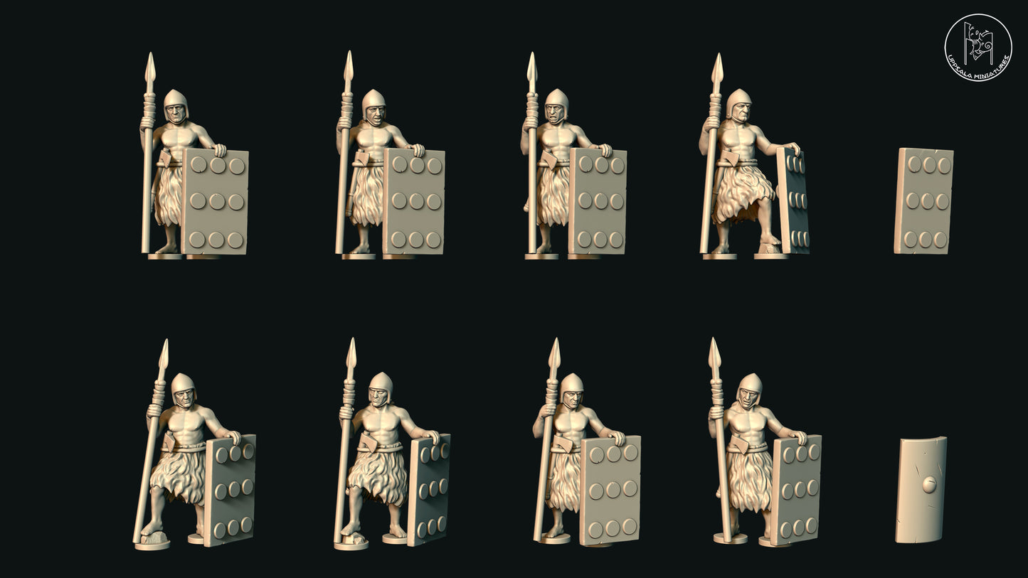 Sumerian Spearmen at Rest (Set A) by Uppsala Miniatures