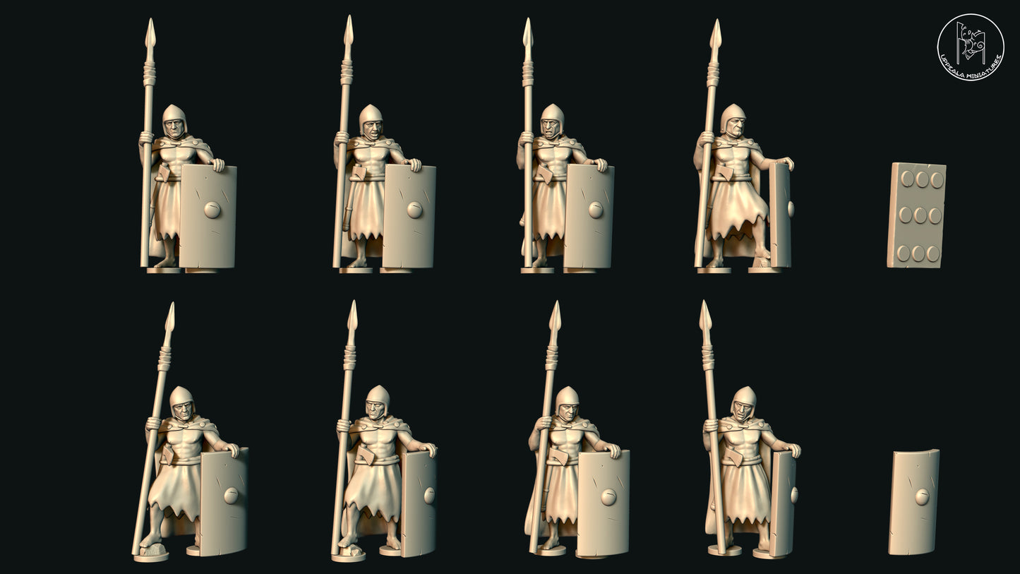 Sumerian Spearmen at Rest (Set A) by Uppsala Miniatures