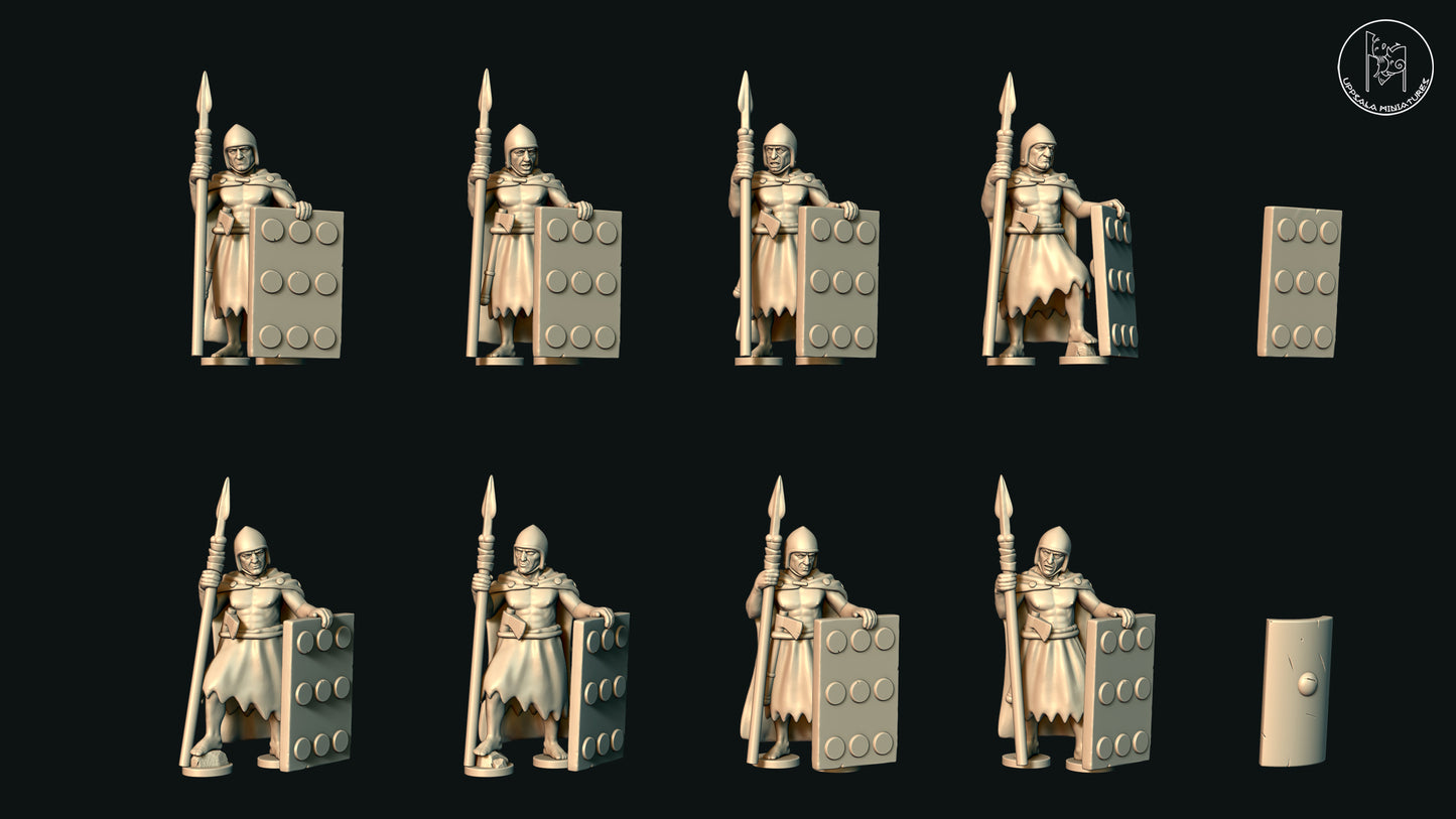 Sumerian Spearmen at Rest (Set A) by Uppsala Miniatures