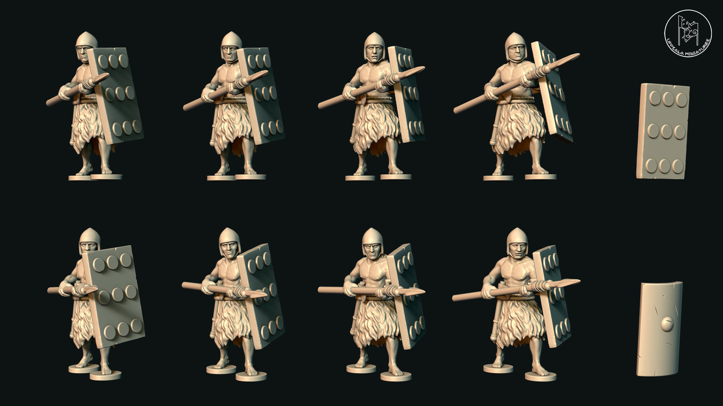 Sumerian Spearmen Attacking (Set B) by Uppsala Miniatures