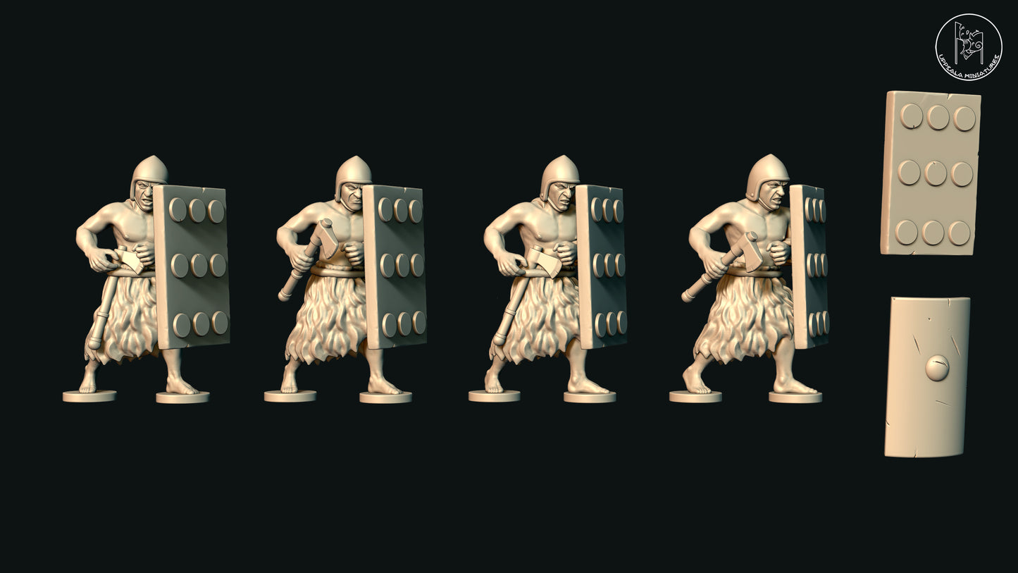 Sumerian Spearmen & Axement Advancing (Set C) by Uppsala Miniatures