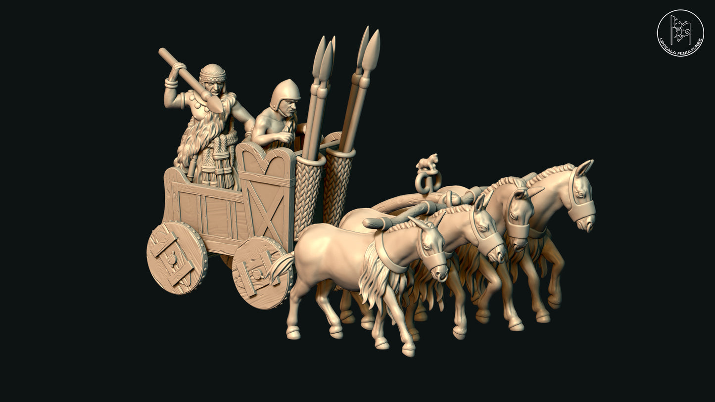 Sumerian Mule Chariot by Uppsala Miniatures