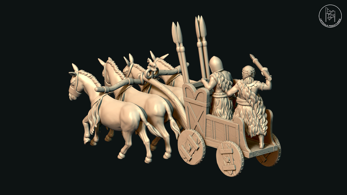 Sumerian Mule Chariot by Uppsala Miniatures