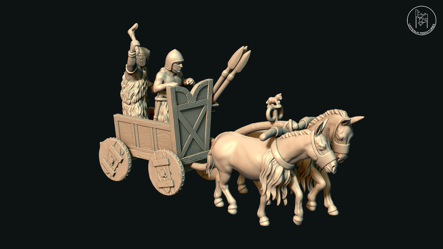 Sumerian Mule Chariot by Uppsala Miniatures