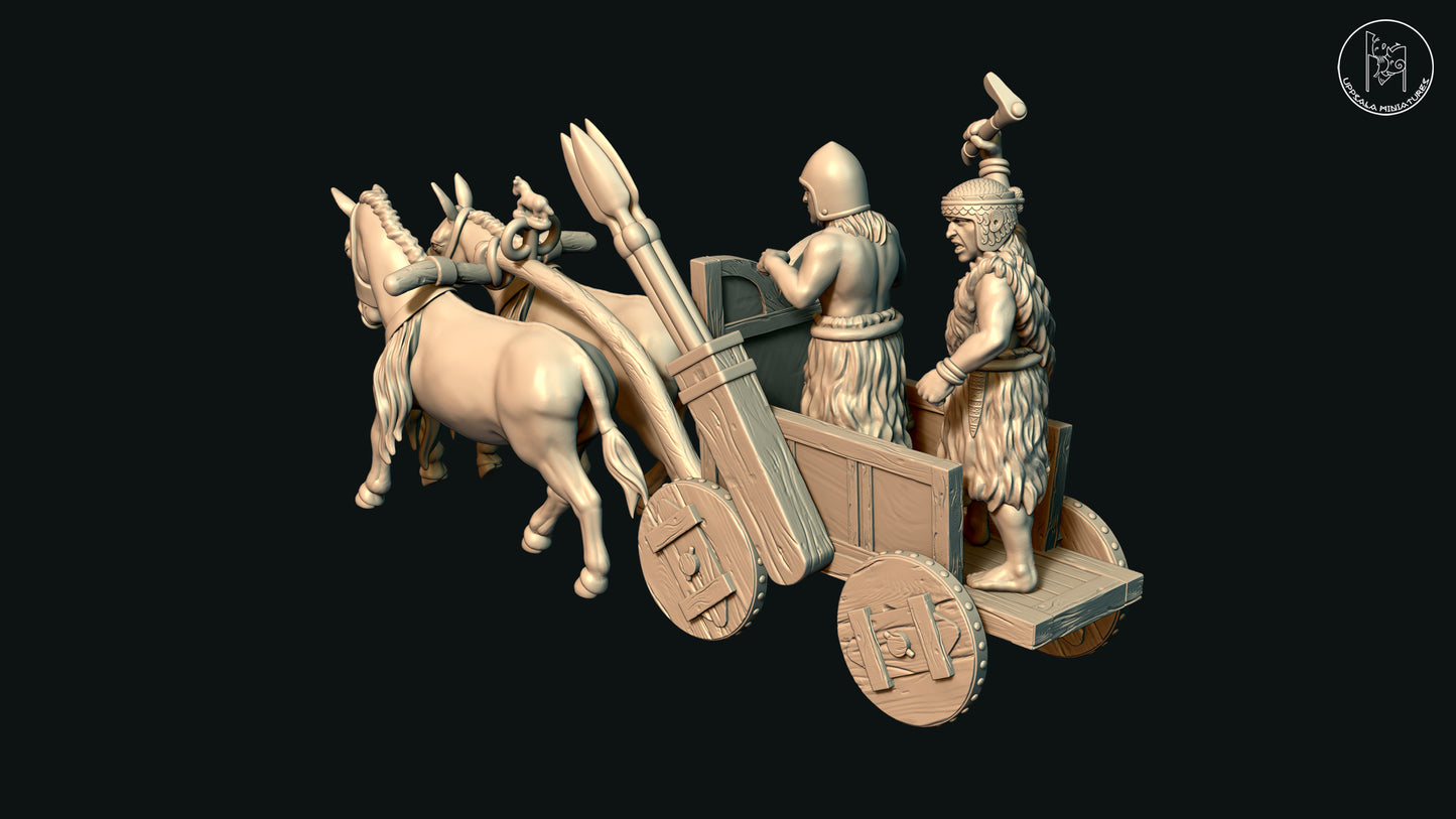 Sumerian Mule Chariot by Uppsala Miniatures