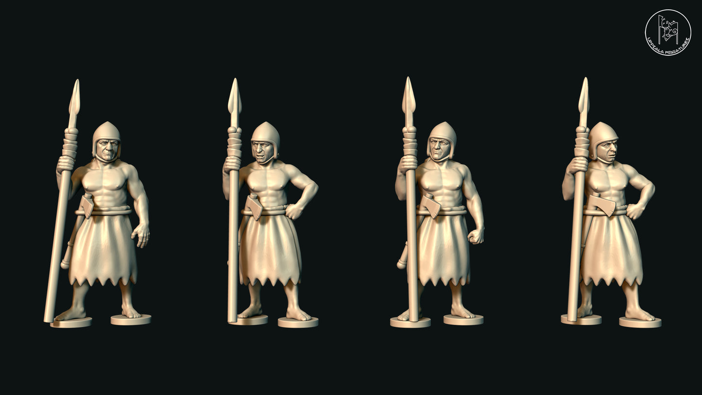 Sumerian Spearmen at Rest (Set D) by Uppsala Miniatures