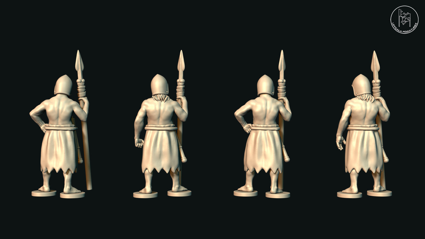 Sumerian Spearmen at Rest (Set D) by Uppsala Miniatures