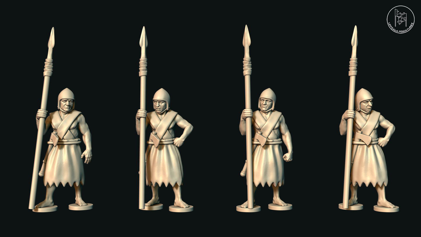 Sumerian Spearmen at Rest (Set D) by Uppsala Miniatures