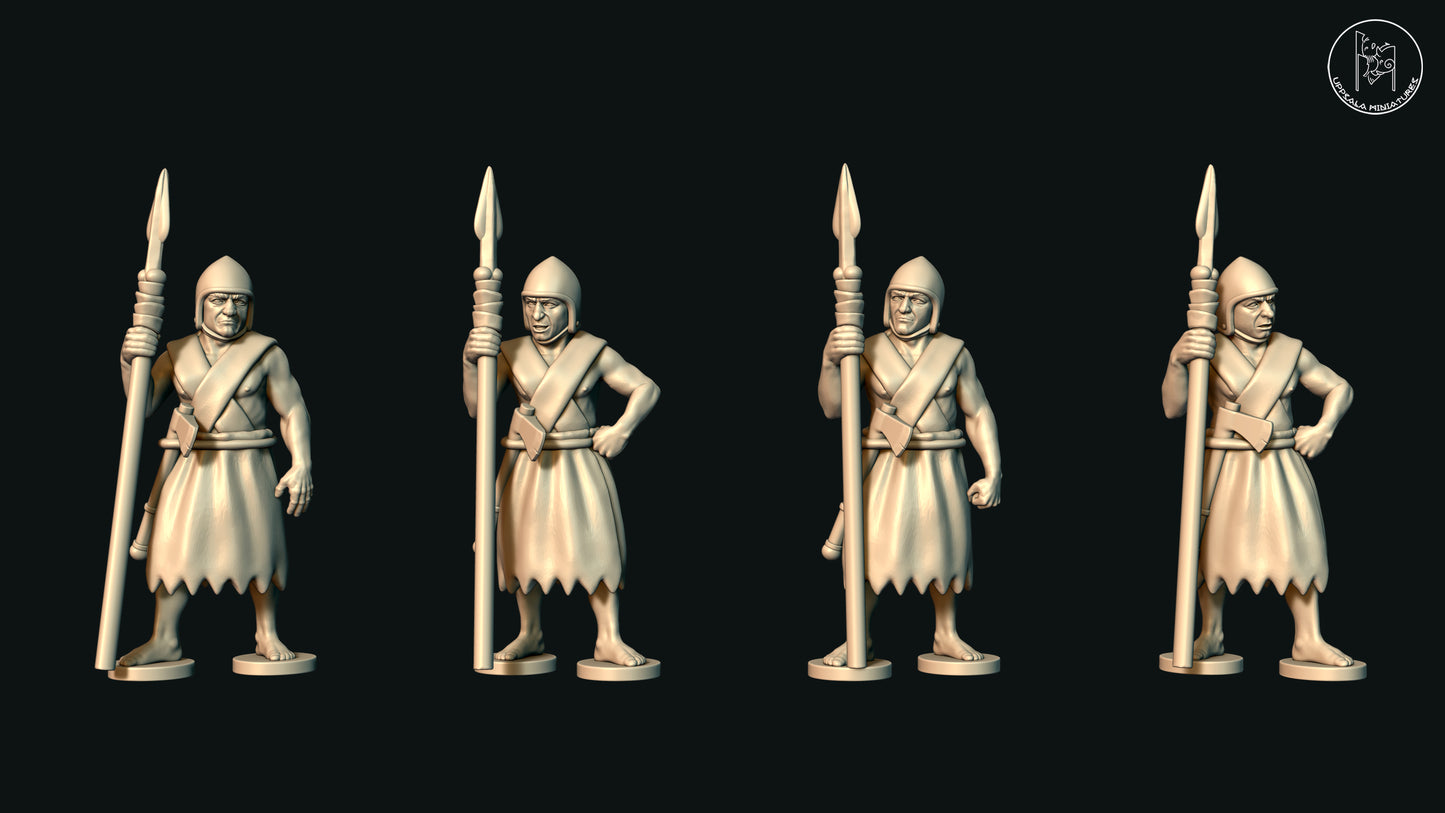 Sumerian Spearmen at Rest (Set D) by Uppsala Miniatures