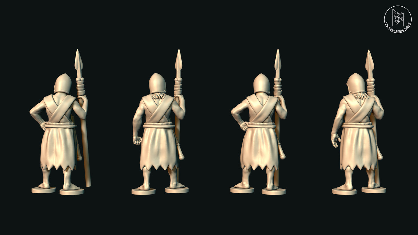 Sumerian Spearmen at Rest (Set D) by Uppsala Miniatures