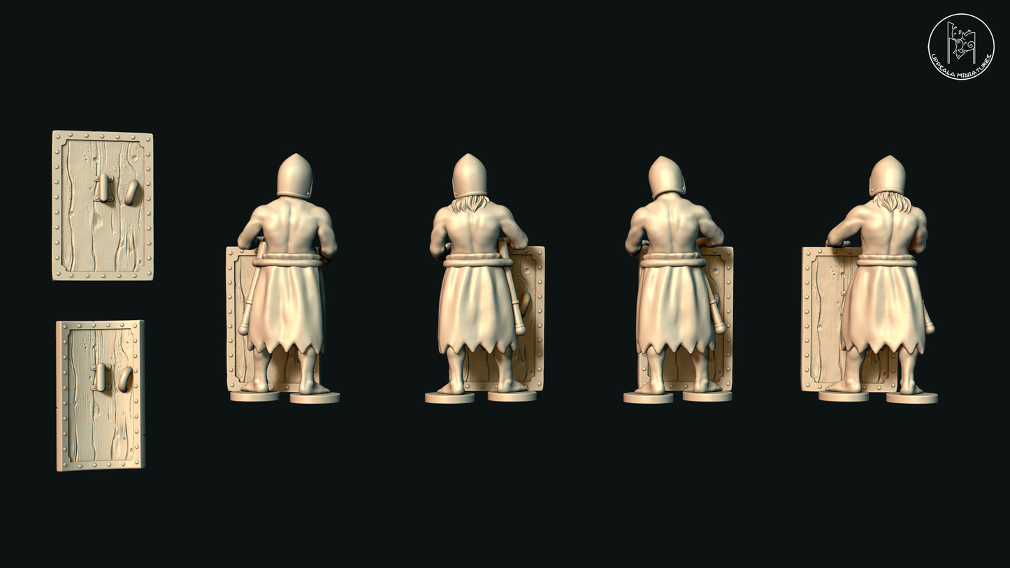 Sumerian Spearmen at Rest (Set D) by Uppsala Miniatures