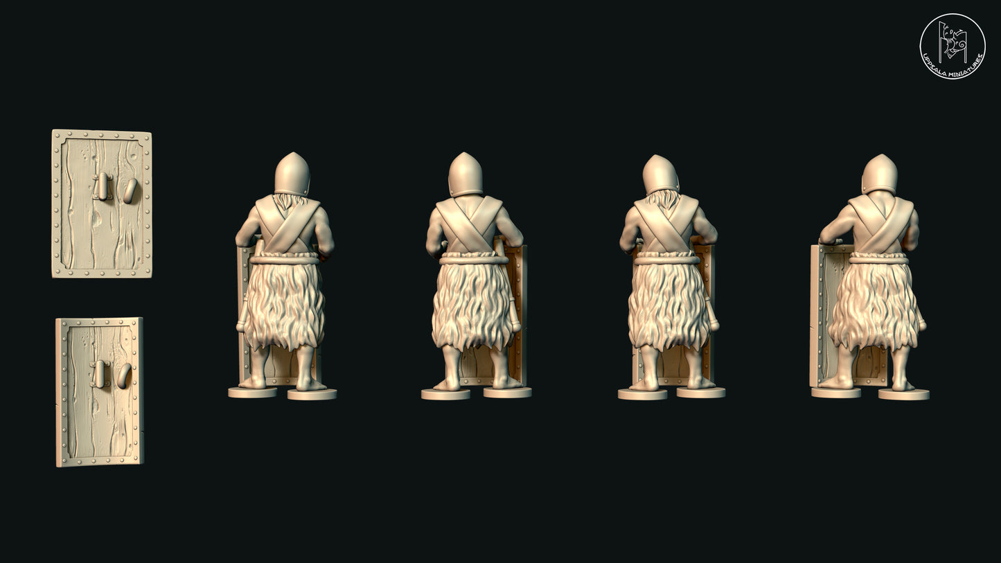 Sumerian Spearmen at Rest (Set D) by Uppsala Miniatures