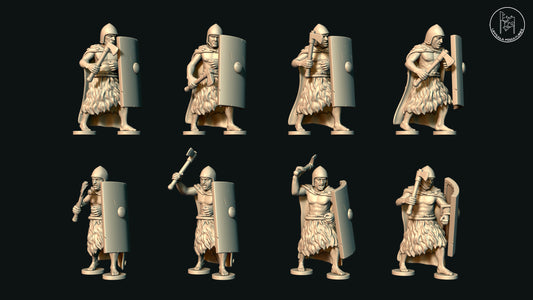 Sumerian Spearmen/Axemen Attacking (Set F) by Uppsala Miniatures