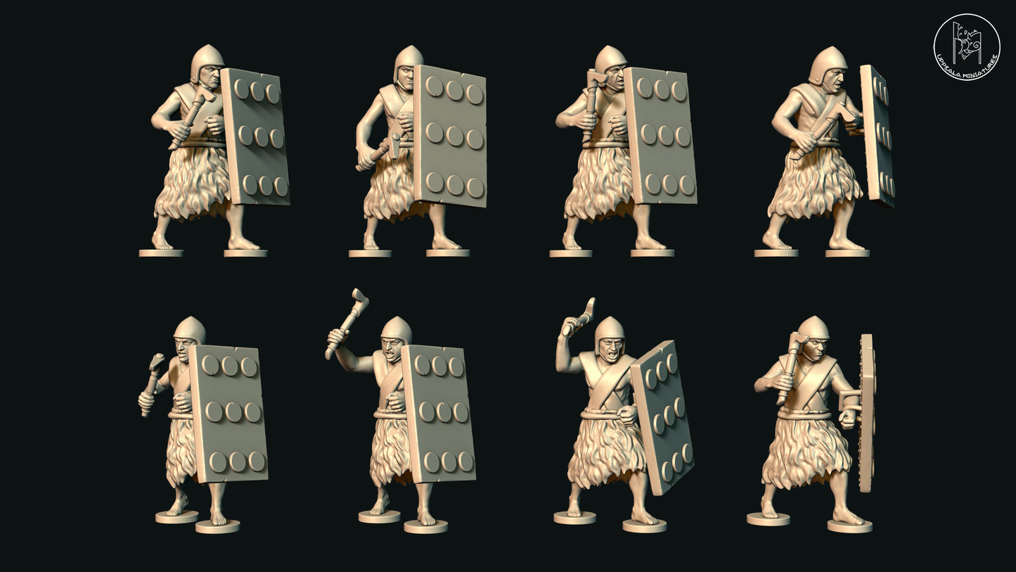 Sumerian Spearmen/Axemen Attacking (Set F) by Uppsala Miniatures