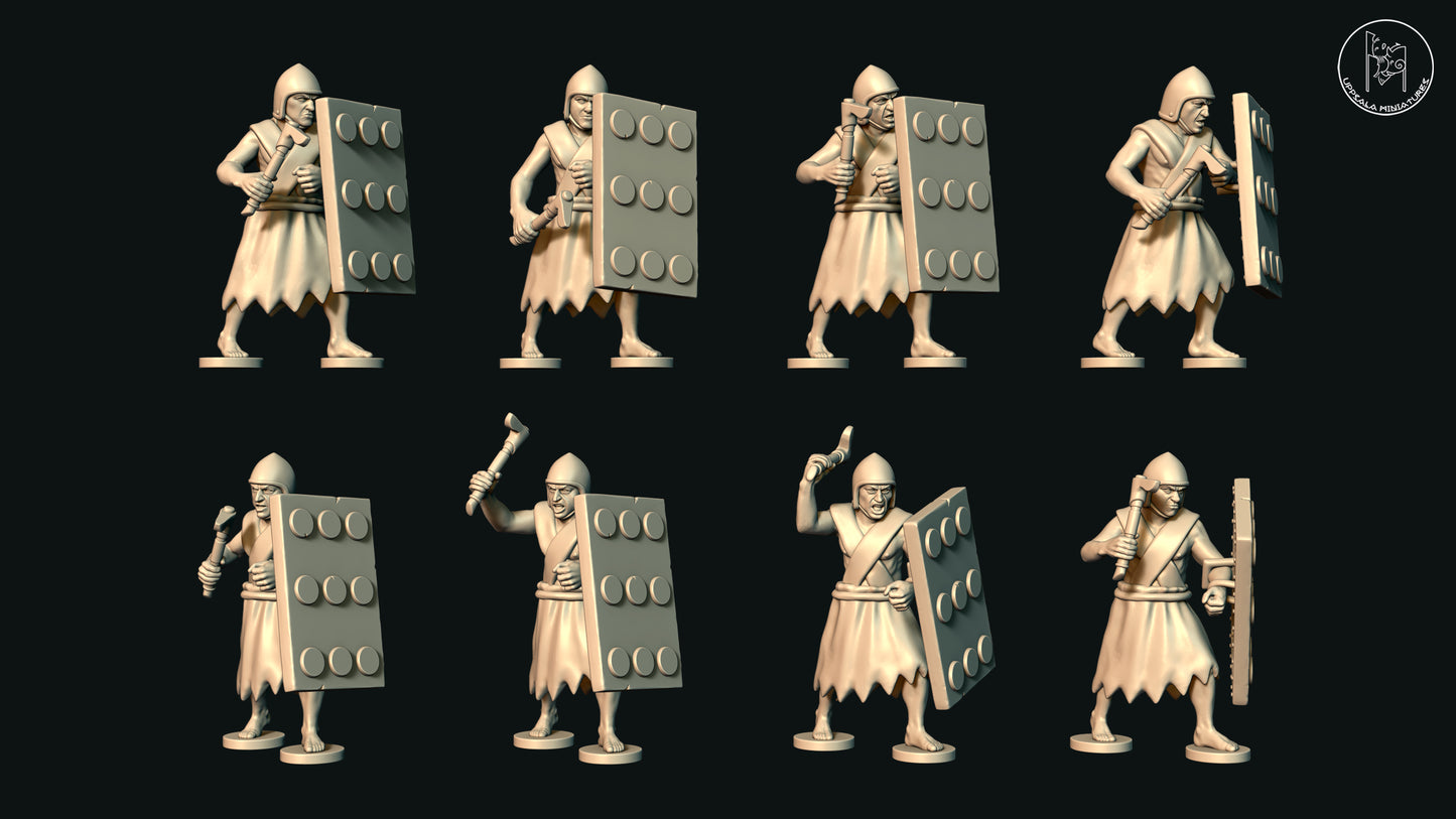 Sumerian Spearmen/Axemen Attacking (Set F) by Uppsala Miniatures