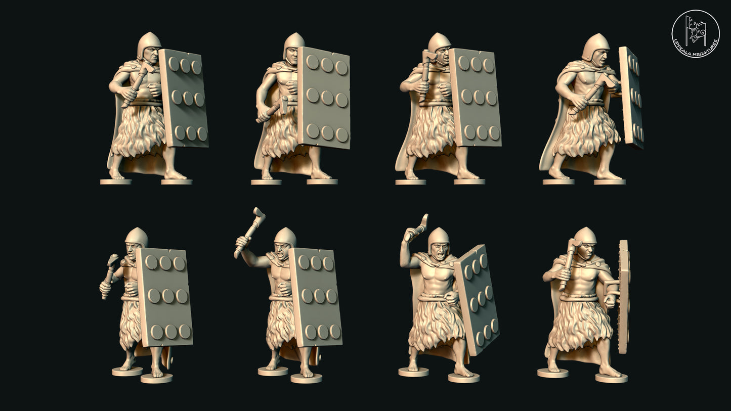 Sumerian Spearmen/Axemen Attacking (Set F) by Uppsala Miniatures