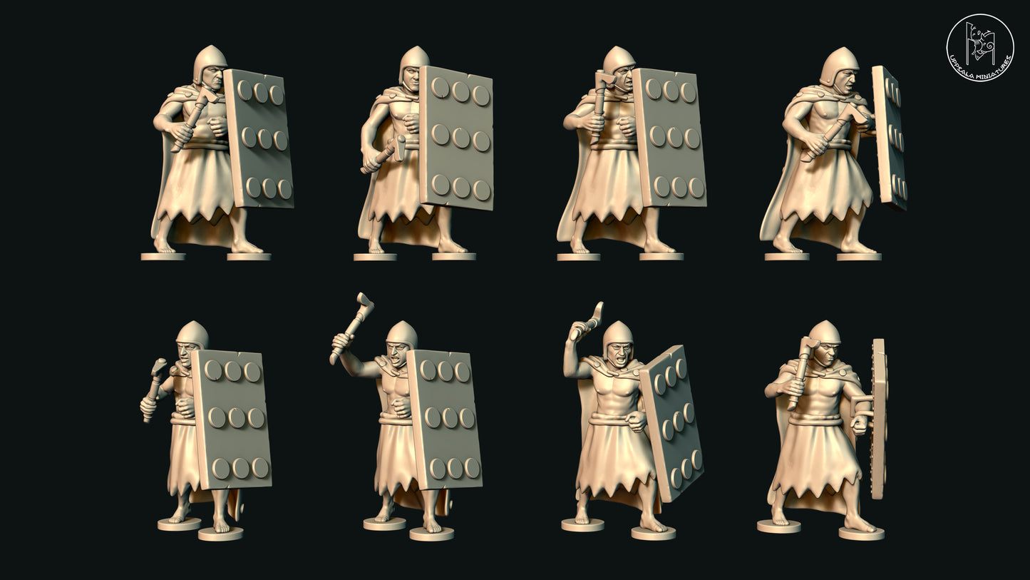 Sumerian Spearmen/Axemen Attacking (Set F) by Uppsala Miniatures