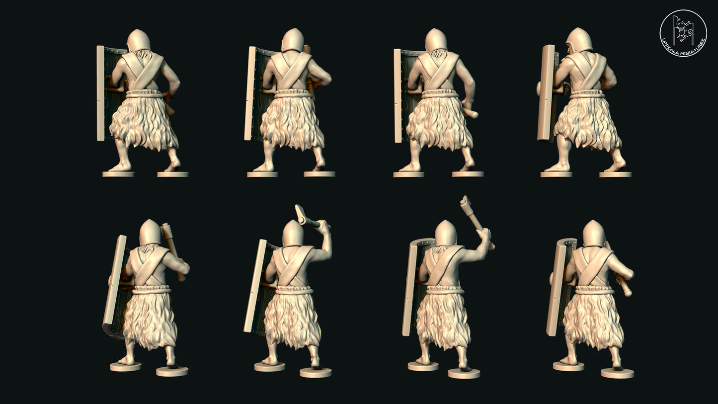 Sumerian Spearmen/Axemen Attacking (Set F) by Uppsala Miniatures