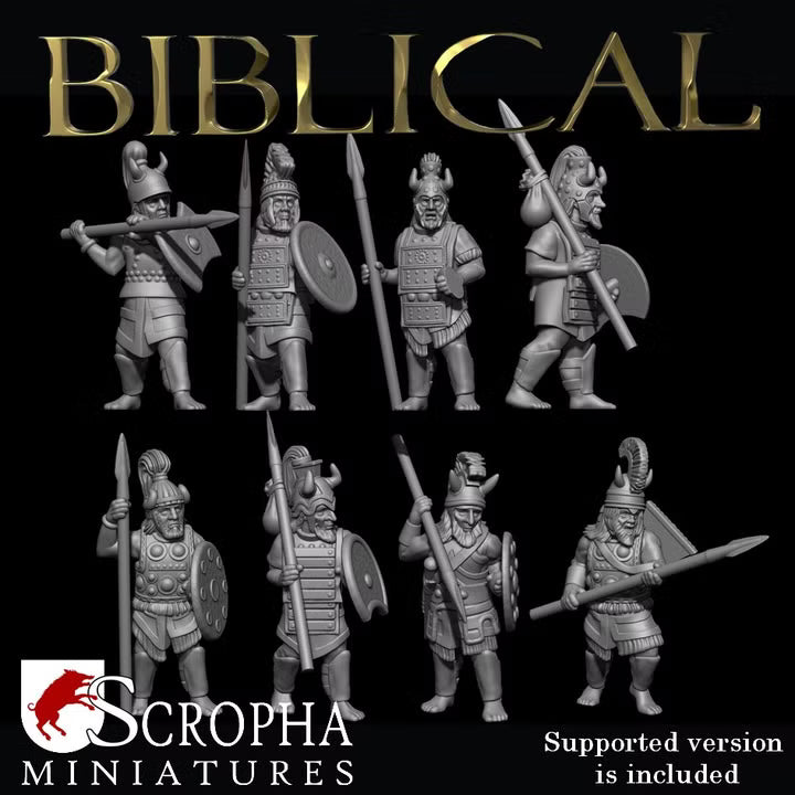 Mycenaean spearmen set 2 by Scropha Miniatures