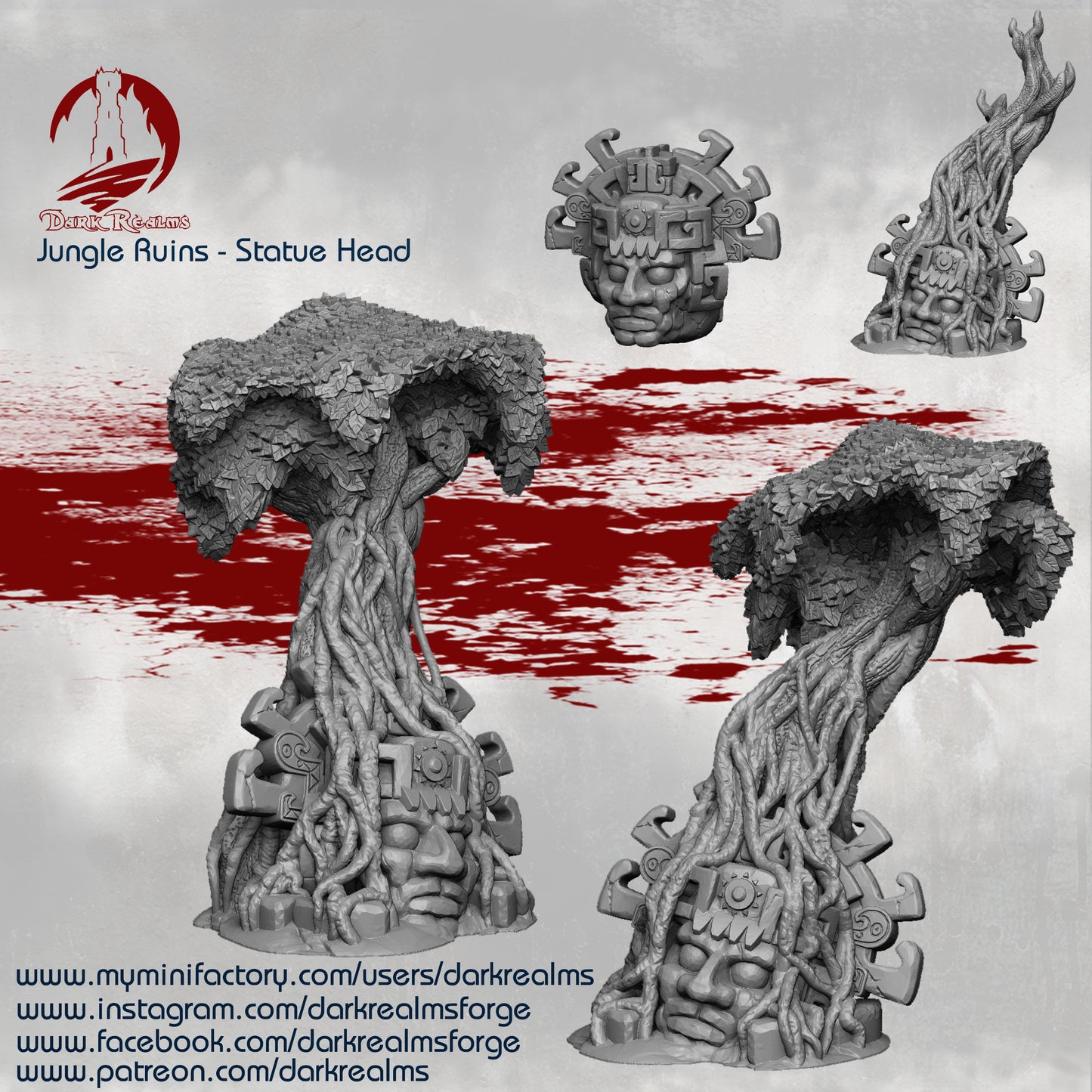 Jungle Statue Head by Dark Realms Forge