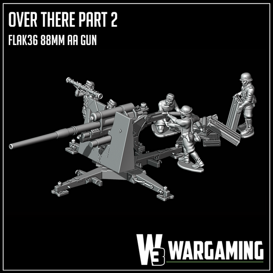 Afrika Korps Flak36 8.8cm AA Gun & Crew by W3 Wargaming