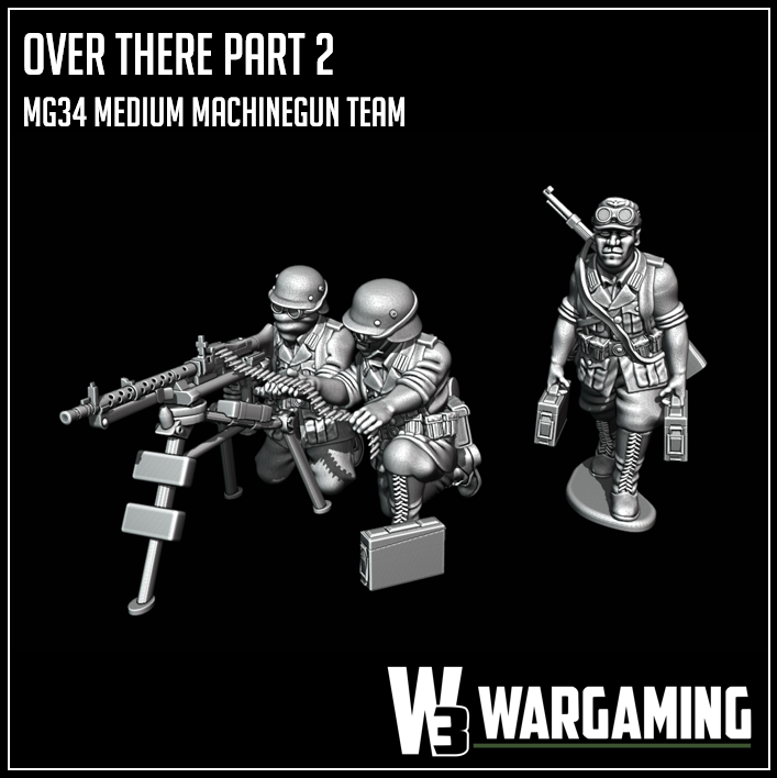 Afrika Korps MG34 Tripod Team by W3 Wargaming