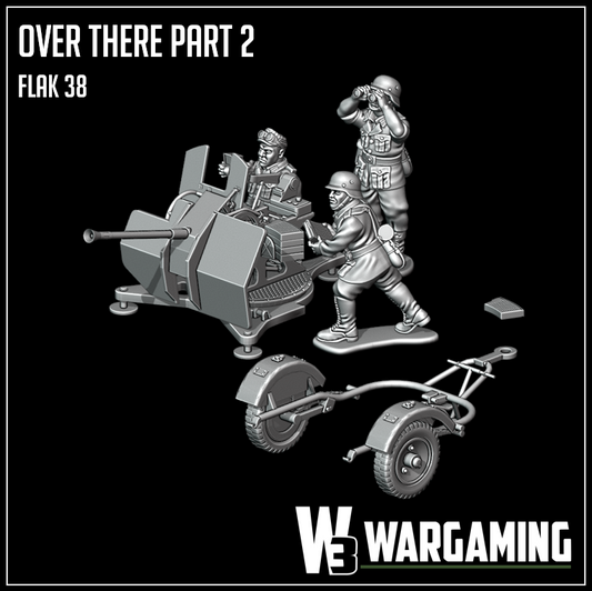 Afrika Korps Flak38 AA Gun & Crew by W3 Wargaming