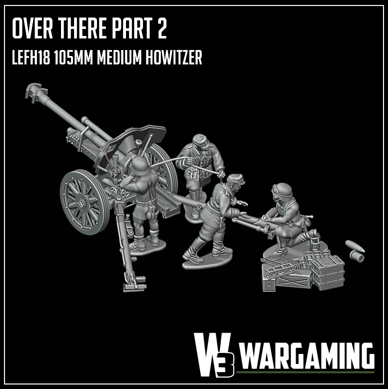 Afrika Korps LEF18 10.5cm Artillery Gun & Crew by W3 Wargaming