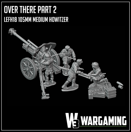 Afrika Korps LEF18 10.5cm Artillery Gun & Crew by W3 Wargaming