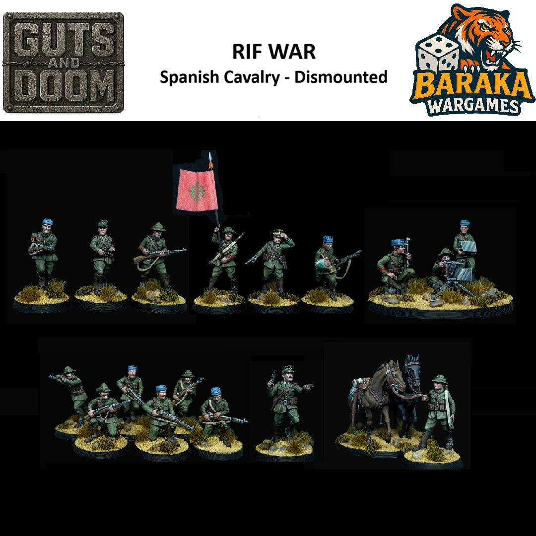 Rif War/SCW Spanish Cavalry Dismounted by Baraka Wargames and Miniatures